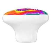 Rainbow River Fluid Art Keramische Knop (Zijkant)