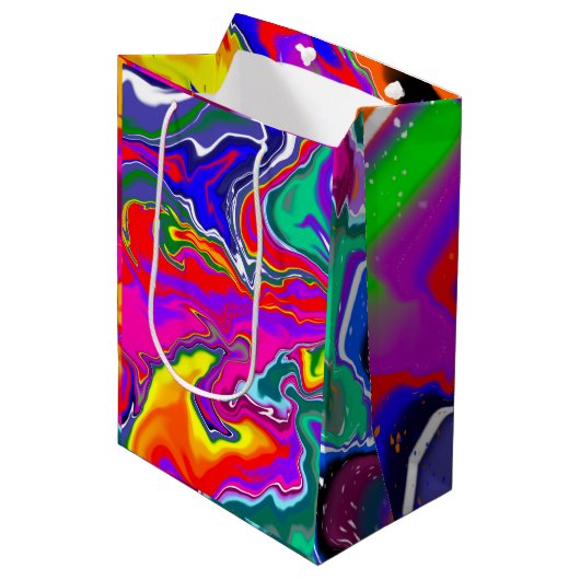 Rainbow River Fluid Art Medium Cadeauzakje (Voorkant Gekanteld)