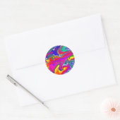 Rainbow River Fluid Art Ronde Sticker (Envelop)