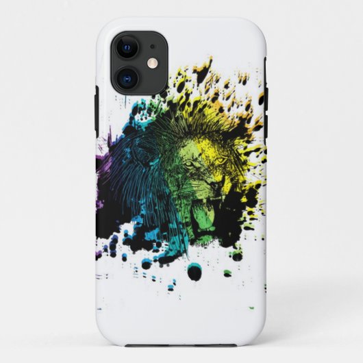 Rainbow Roaring Lion Hoesje-Mate iPhone Case (Achterkant)