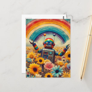 Rainbow Robot Briefkaart