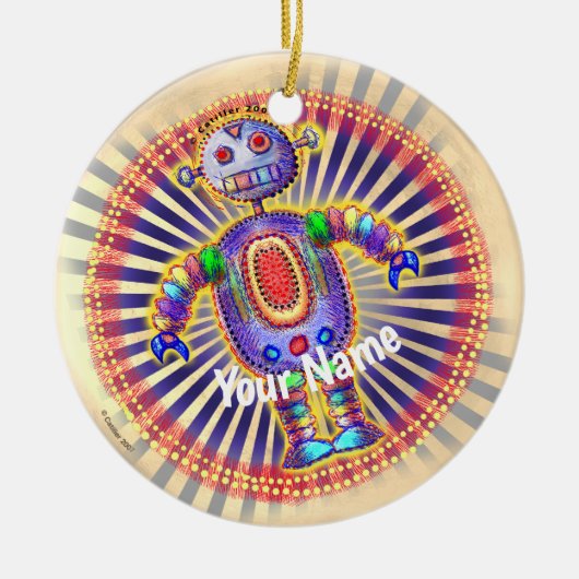 Rainbow Robot-ornament Keramisch Ornament (Voorkant)