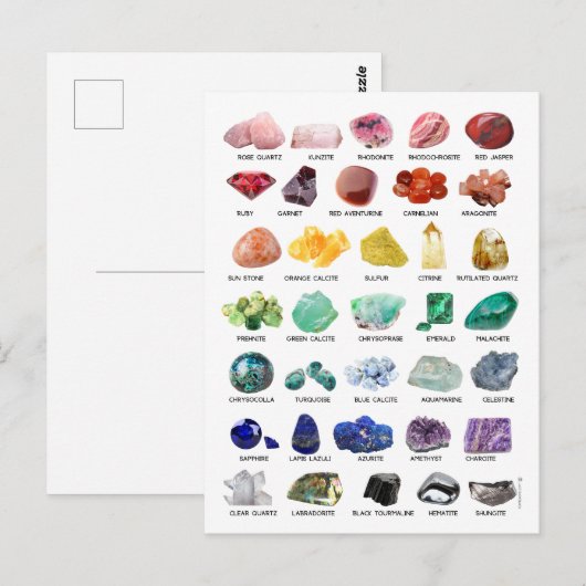 Rainbow Rock Crystal Collectie Gemstone Briefkaart (Voorkant / Achterkant)
