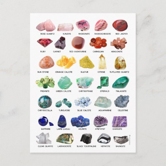 Rainbow Rock Crystal Collectie Gemstone Briefkaart (Voorkant)