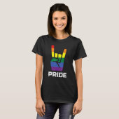 Rainbow Rock Hand teken Pride Punk Gay Flag LGBTQ T-shirt (Voorkant volledig)