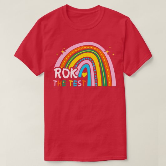 Rainbow Rock Het Test Examen Testdag Student Tea T-shirt (Design voorkant)