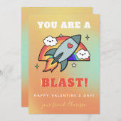 Rainbow Rocket Colorful Valentijnsdag Sparkly Feestdagenkaart (Voorkant / Achterkant)