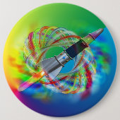 Rainbow Rocket Orbits Ronde Button 6,0 Cm (Voorkant)