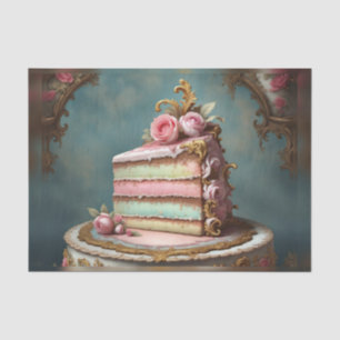 Rainbow Rococo Franse plak taart Decoupage Tissuepapier