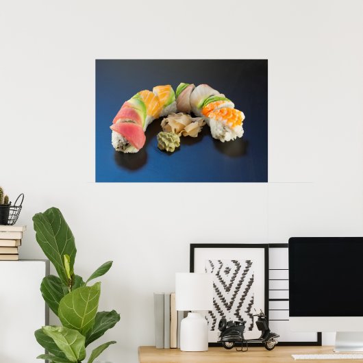 Rainbow Roll Sushi Poster (Thuiskantoor)