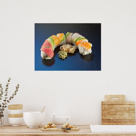 Rainbow Roll Sushi Poster (Keuken)