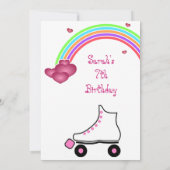 Rainbow Roller Schaats Birthday Uitnodiging (Achterkant)