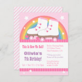 Rainbow Roller Schaatsen Verjaardag Party Uitnodig Kaart (Voorkant / Achterkant)