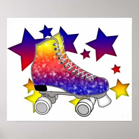 Rainbow Rollerskates-Poster Poster (Voorkant)
