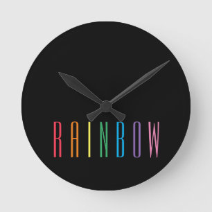RAINBOW Ronde Wandklok / Zwart