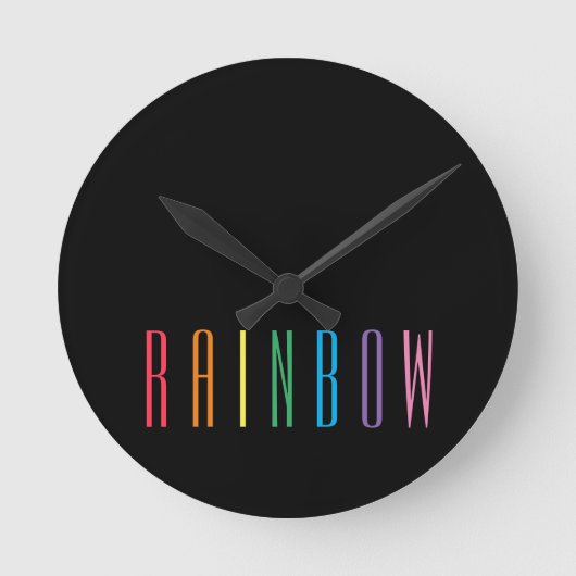RAINBOW Ronde Wandklok / Zwart (Voorkant)