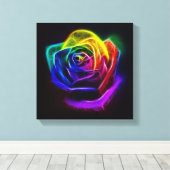 Rainbow Roos Fractal Canvas Afdruk (Insitu (Houten vloer))