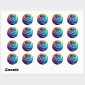 Rainbow Roos Love Flower Miss-you Peace Destiny Ronde Sticker (Vel)