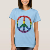 Rainbow Roos Peace Sign T-Shirt (Voorkant)