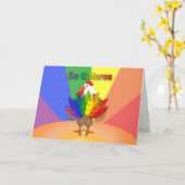 Rainbow Rooster De Colores Note Kaart (Gele Bloem)