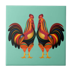 Rainbow Roosters Tegeltje