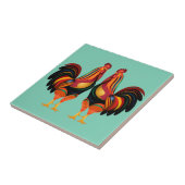 Rainbow Roosters Tegeltje (Zijkant)