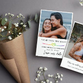 Rainbow Rope Heart LGBT Tying the Knot Save The Date
