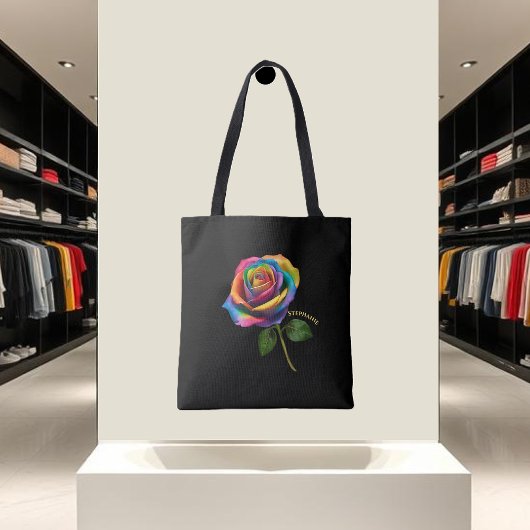 Rainbow Rose-Tote Tote Bag