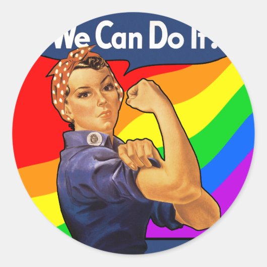 Rainbow Rosie Ronde Sticker (Voorkant)