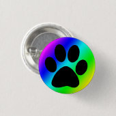 Rainbow Round Dog Paw.png Ronde Button 3,2 Cm (Voorkant /achterkant)