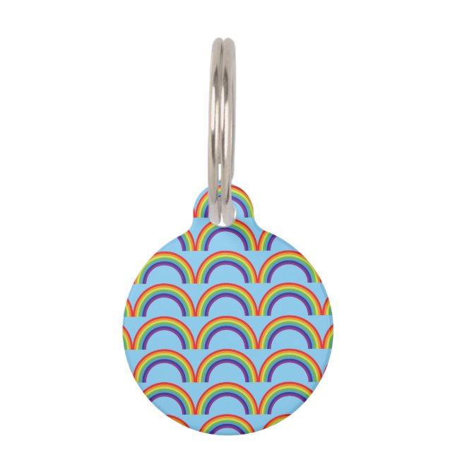 Rainbow Round Pet Tag Huisdierpenning (Voorkant)