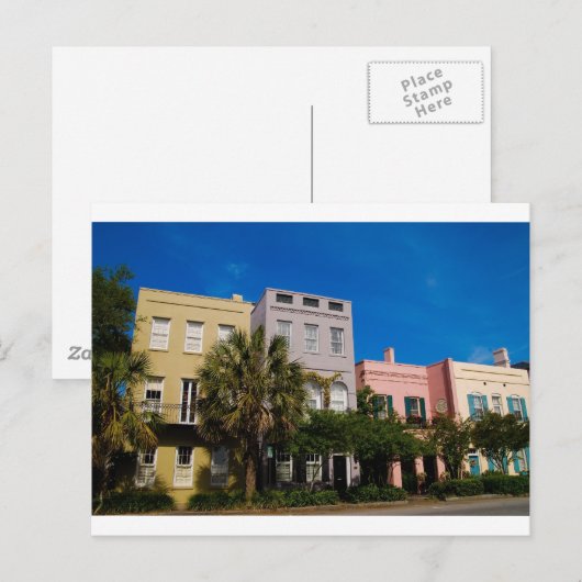 Rainbow Row Charleston, SC Briefkaart (Voorkant / Achterkant)