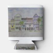 Rainbow Row Charleston SC Waterverf Blikjeskoeler (Achterkant)