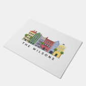 Rainbow Row Charleston SC Welkom Mat (Schuin)