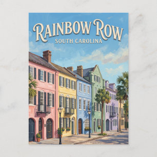 Rainbow Row Charleston South Carolina Briefkaart