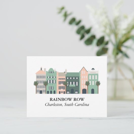 Rainbow Row Charleston South Carolina Briefkaart (Staand voorkant)