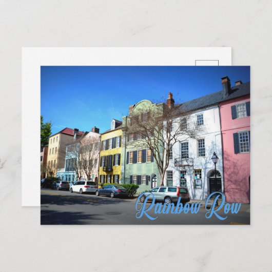 Rainbow Row, Charleston South Carolina Briefkaart (Voorkant / Achterkant)