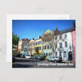 Rainbow Row, Charleston South Carolina Briefkaart (Voorkant / Achterkant)