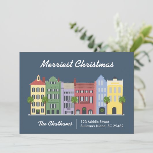 Rainbow Row Charleston South Carolina Kaart (Staand voorkant)