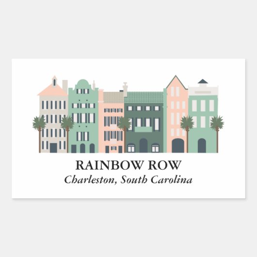 Rainbow Row Charleston South Carolina Sticker (Voorkant)
