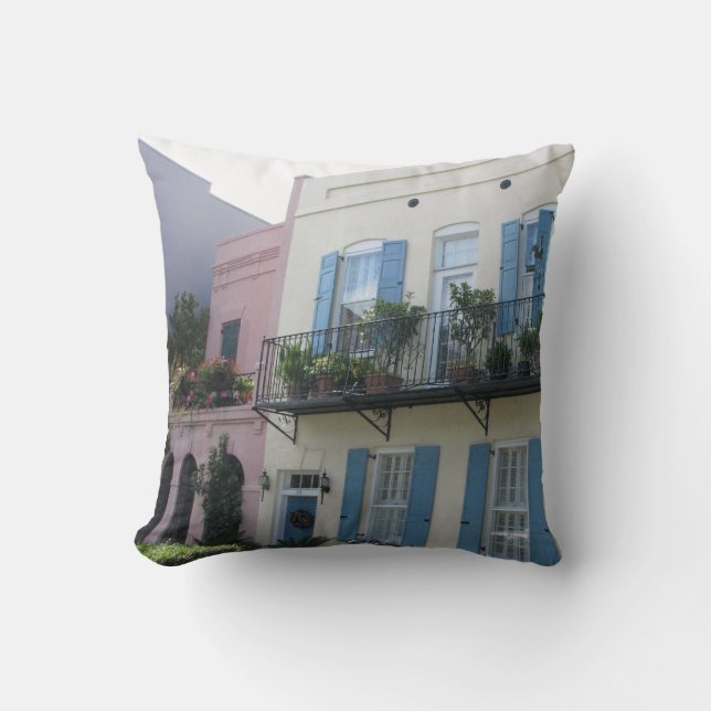 Rainbow Row Houses, Charleston SC Pillow Kussen (Voorkant)