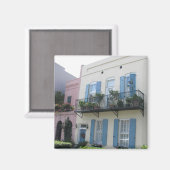 Rainbow Row Huizen, Charleston SC Magnet (Voorkant / Achterkant)
