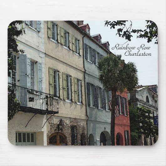 Rainbow Row Mousepad Muismat (Voorkant)