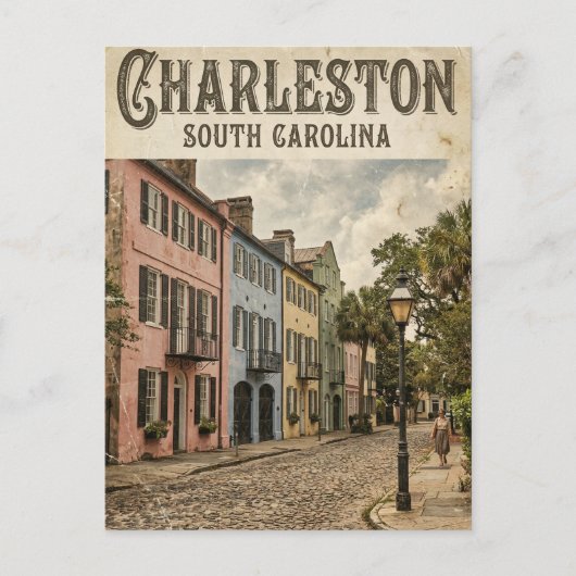 Rainbow Row USA Briefkaart (Voorkant)