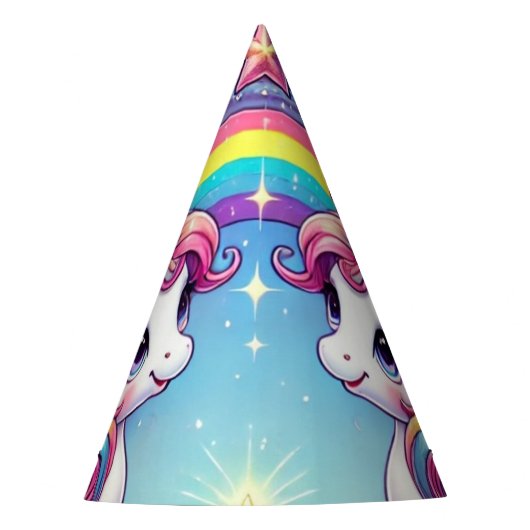 Rainbow Royalty Unicorns Feesthoedjes (Voorkant)