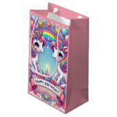 Rainbow Royalty Unicorns Klein Cadeauzakje (Achterkant Gekanteld)
