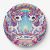 Rainbow Royalty Unicorns Papieren Bordje (Voorkant)
