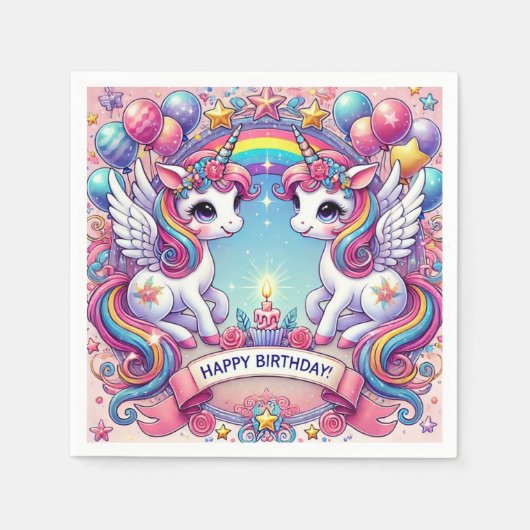 Rainbow Royalty Unicorns Servet (Voorkant)