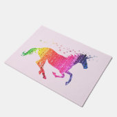 Rainbow Roze Unicorn Deurmat (Schuin)