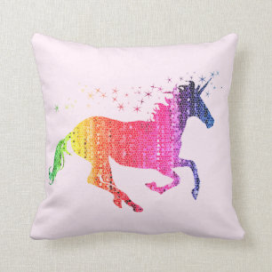 Rainbow Roze Unicorn Kussen